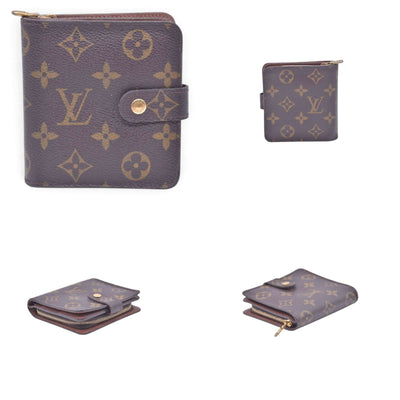 $580 2003 LOUIS VUITTON Monogram Compact Zip Wallet Brown CT0053 CONSIGNMENT 10021430