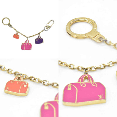 Louis Vuitton Enamel Iconic Speedy Bag Charm Chain Gold CONSIGNMENT