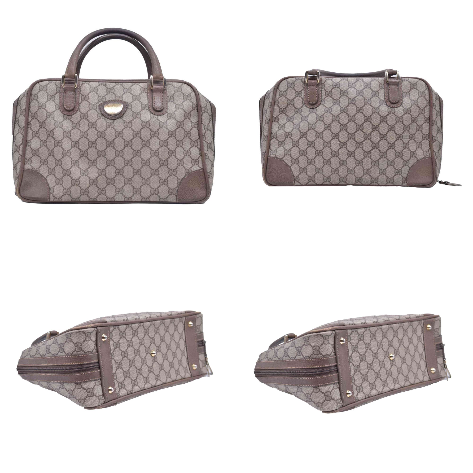 $800 Gucci Vintage GG Supreme Boston Satchel Top Handle Bag CONSIGNMENT 10020769