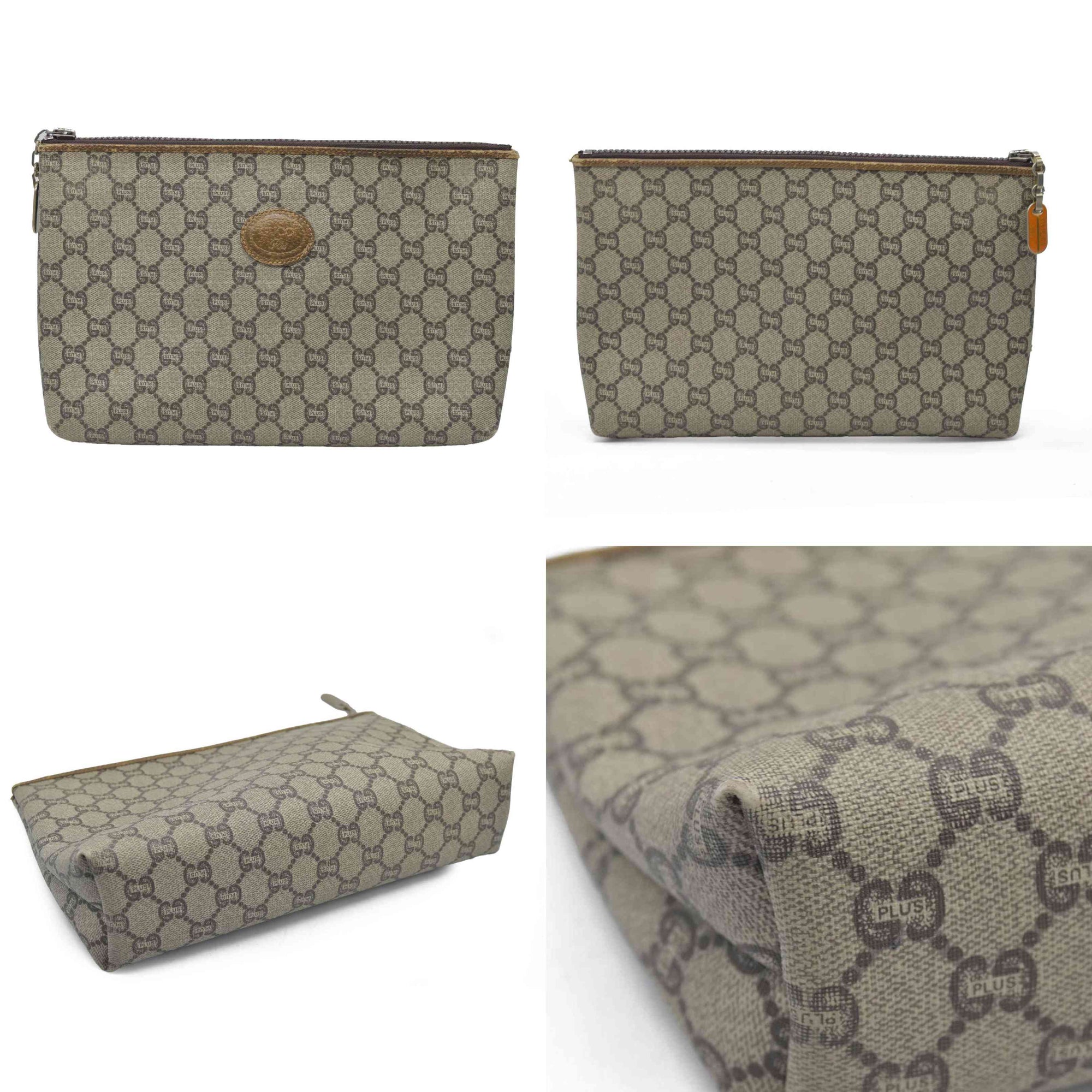 Gucci GG Gucci Plus PVC Leather Pouch Clutch Bag Consignment