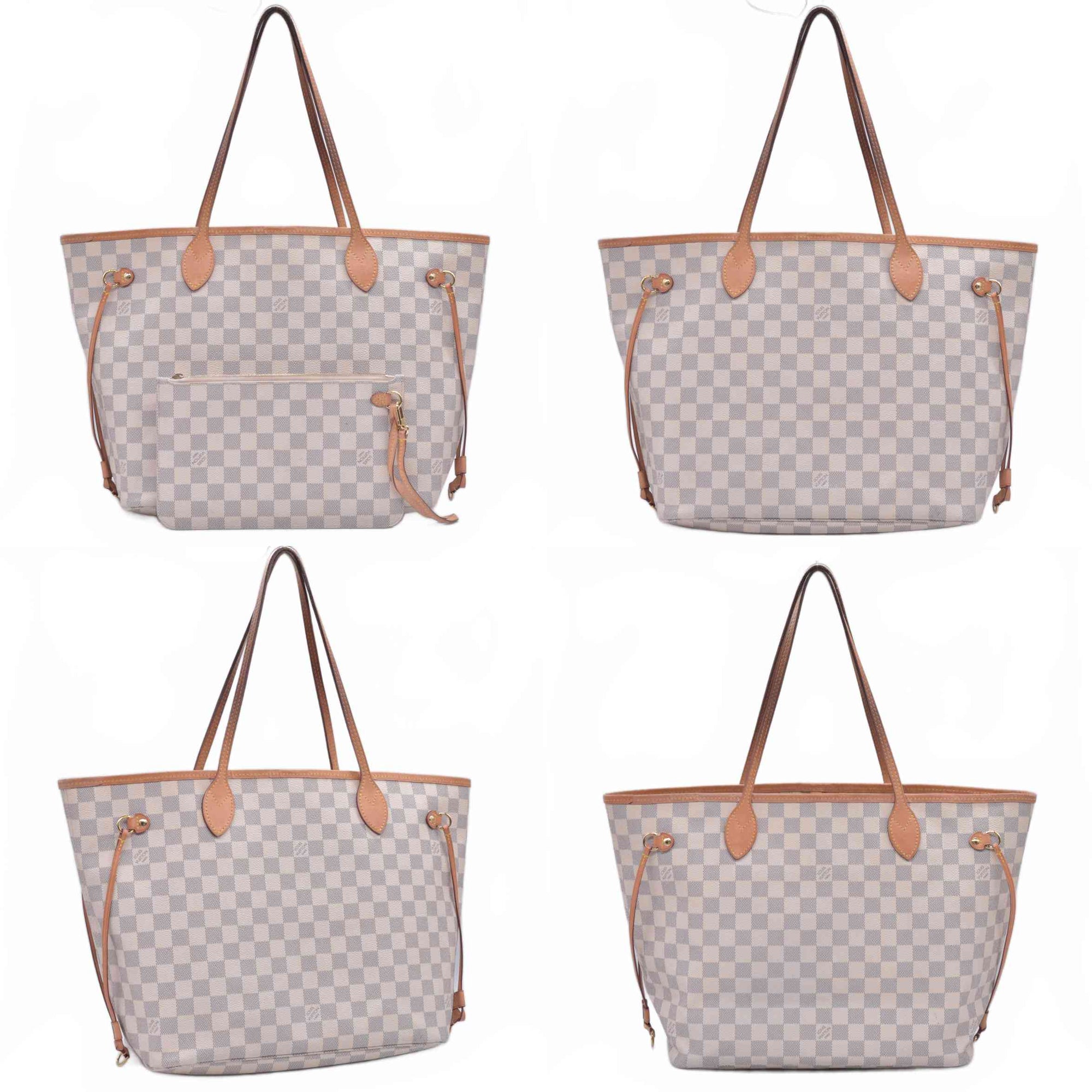 $2240 2018 Louis Vuitton Damier Azur Neverfull MM with Pouch SD1118 10021110