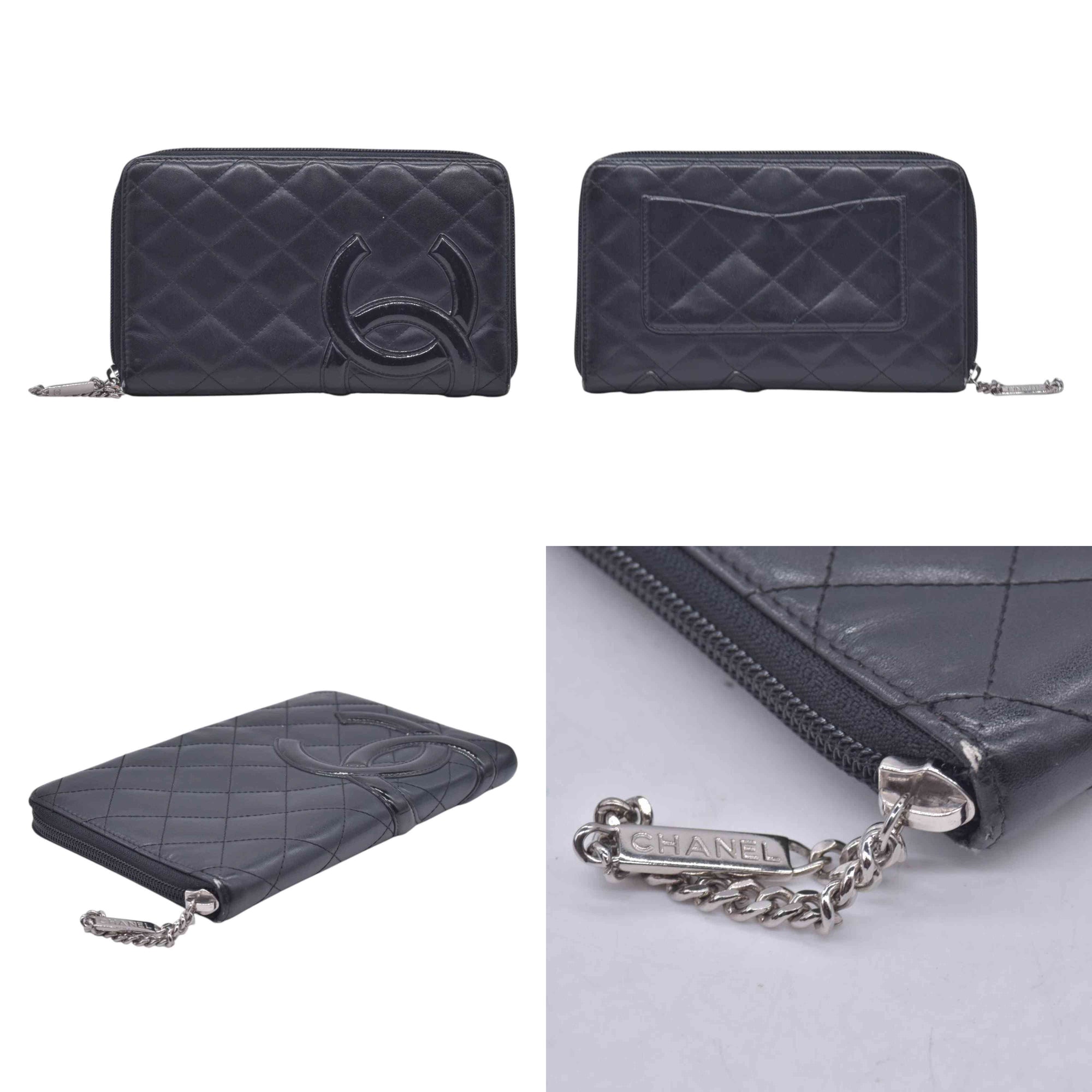 $1150 CHANEL Chanel Black Caviar CC Zip Organizer Wallet CONSIGNMENT 10021557