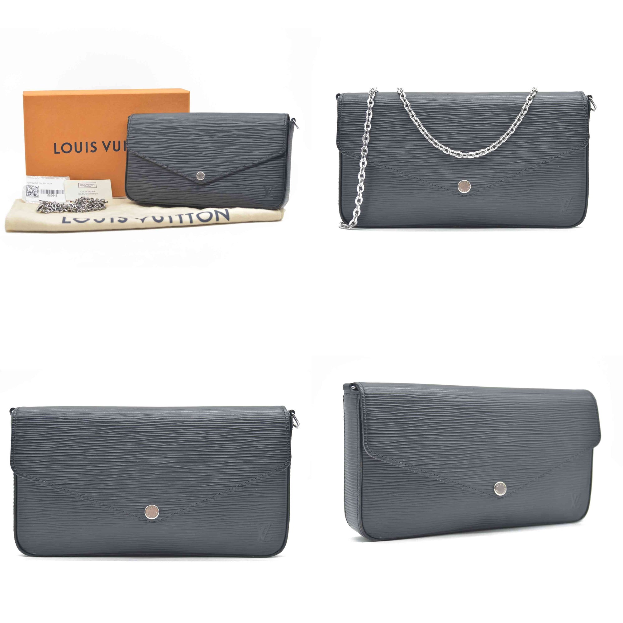 LOUIS VUITTON  Epi Pochette Felicie Black  Noir $1720