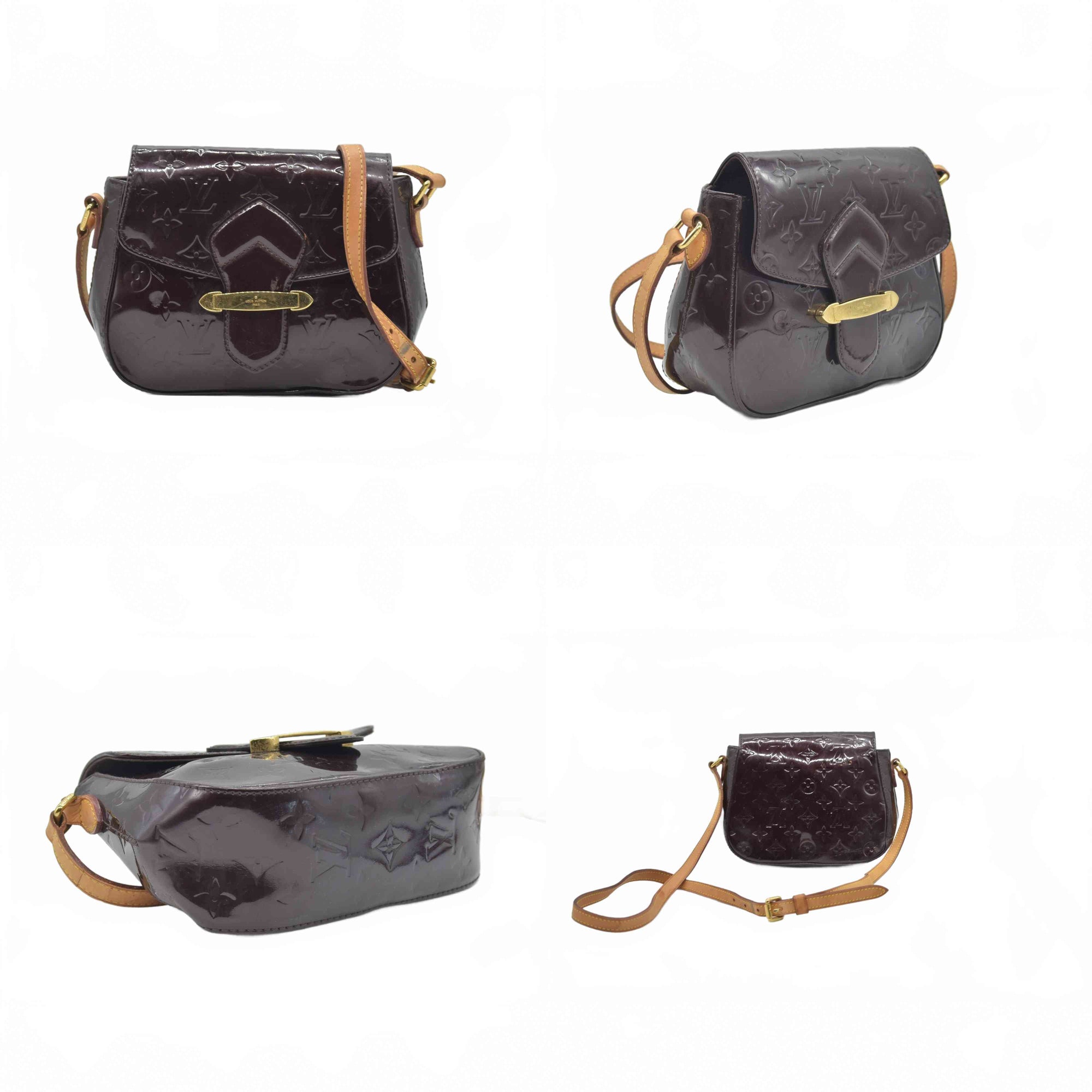 $1640 2011 LOUIS VUITTON Monogram Vernis Bellflower GM Amarante FL4111