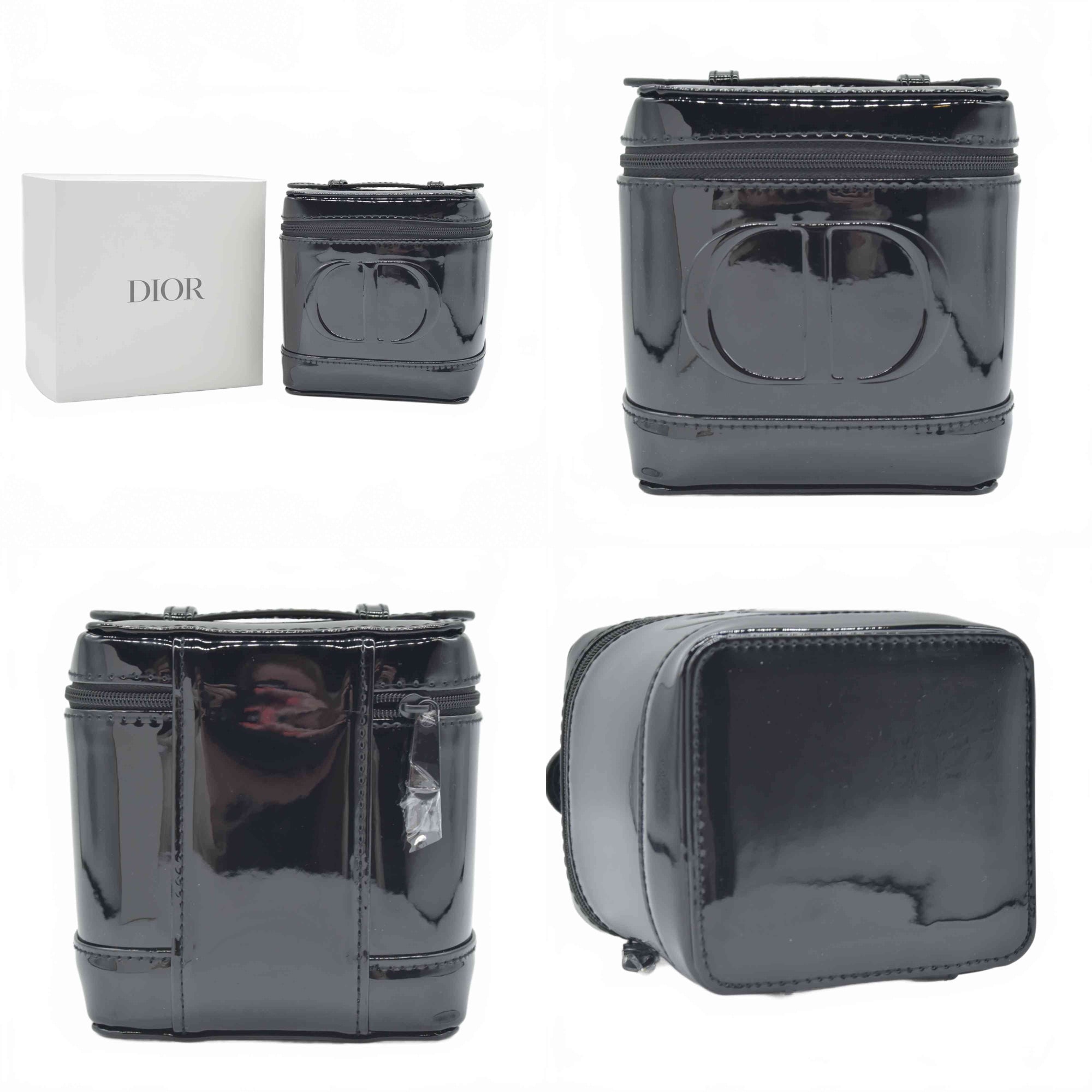 Dior Black Patent Vanity Case / Trousse Pouch — CD Logo — Beauty Gift With Purchase