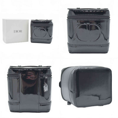 Dior Black Patent Vanity Case / Trousse Pouch — CD Logo — Beauty Gift With Purchase