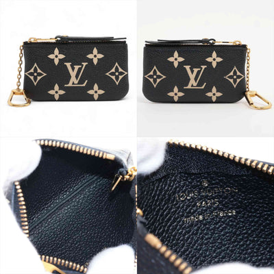 $530 RFID Louis Vuitton Empreinte Monogram Giant Key Pouch Black Beige