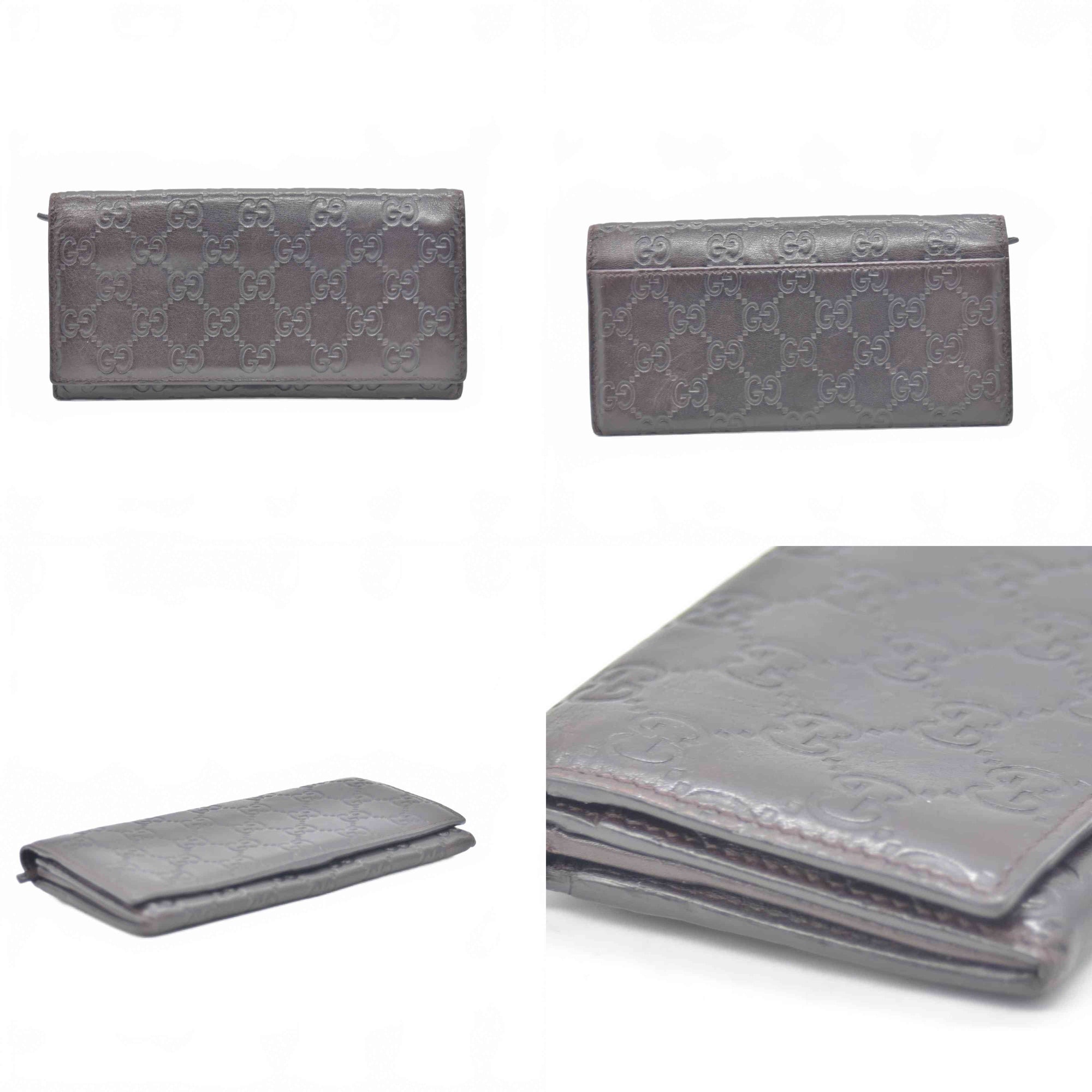 Gucci Guccissima Continental Flap Wallet Brown CONSIGNMENT