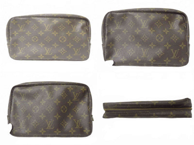 Authentic Louis Vuitton Monogram Trousse Toilette 23 Clutch Pouch Bag F#50649