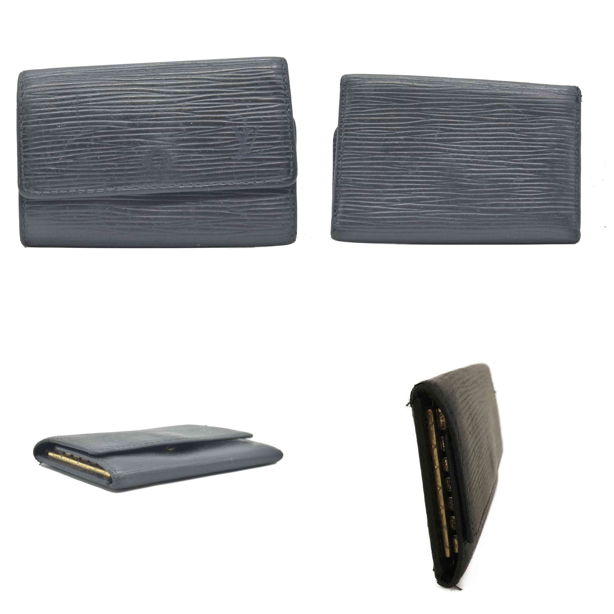 $445 2004 Louis Vuitton Epi Multicles Leather 6 Ring Key Case Black CA0014