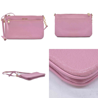 $1390 Miu Miu Bicolor Goatskin Madras Double Zip Crossbody CONSIGNMENT