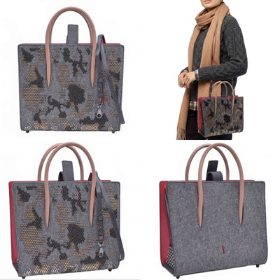 $3000 SPECIAL EDITION Christian Louboutin Felt Paloma Top Handle Bag