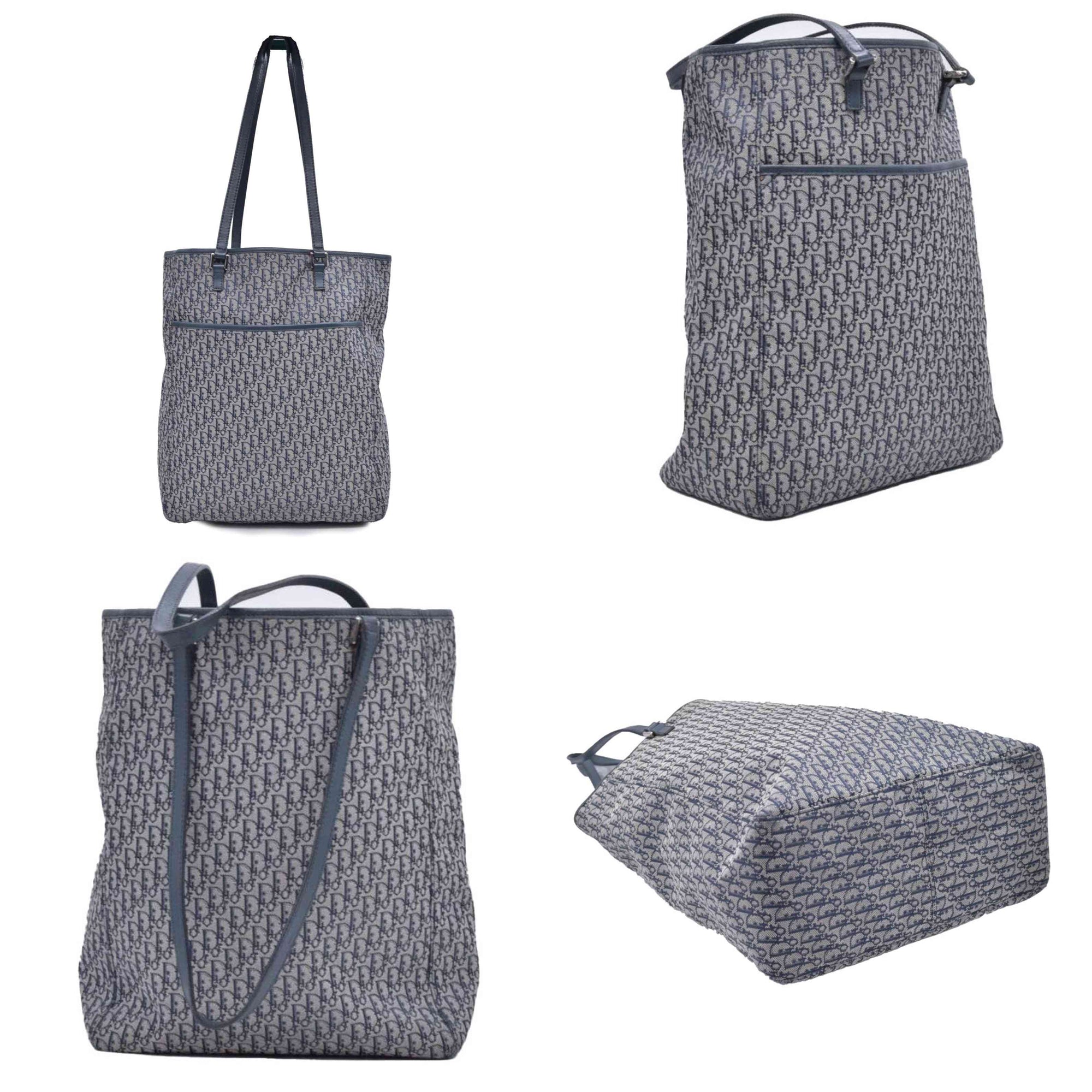 $1800 Dior oblique Jacquard Tote Bag Blue CONSIGNMENT