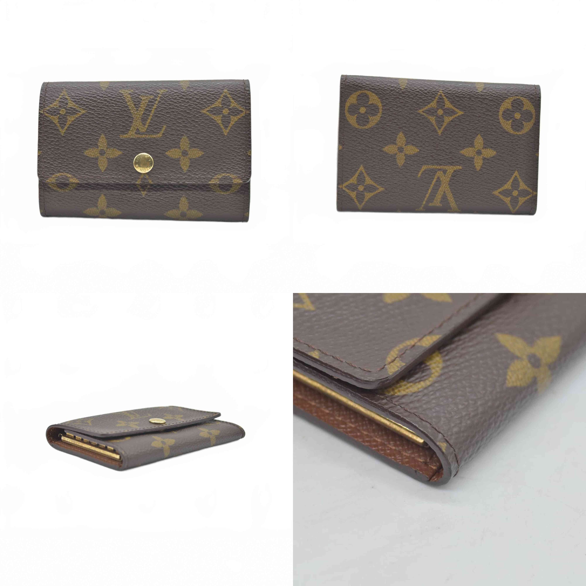 $355 2004 Louis Vuitton Monogram Multicles 6 Ring Key Case Brown CT0074