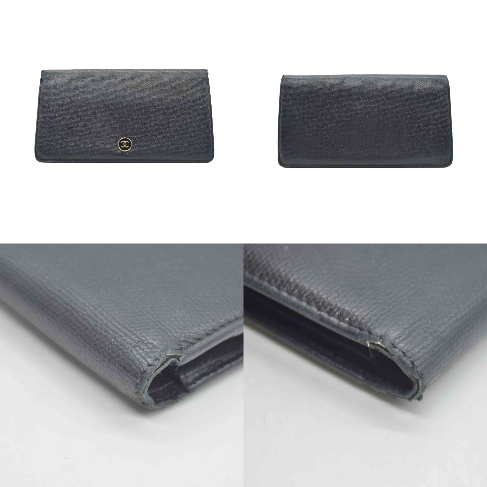 $925 Chanel  Interlocking CC Logo Leather Wallet CONSIGNMENT
