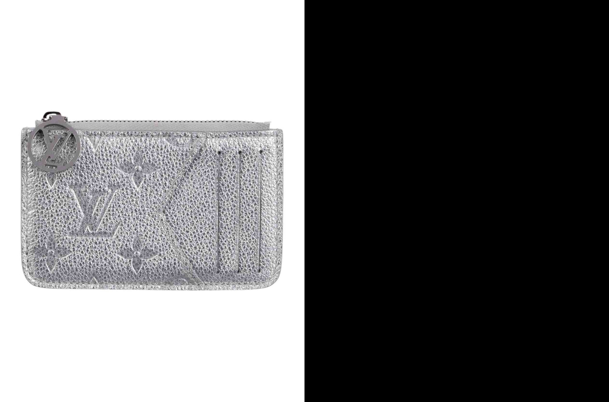 $590 Louis Vuitton Empreinte Monogram Zipped Romy Card Holder Silver