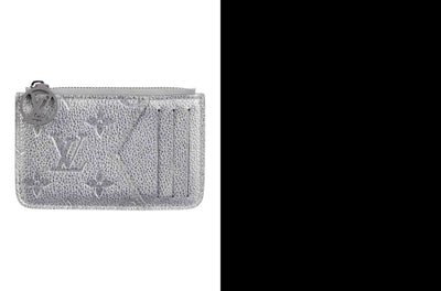 $590 Louis Vuitton Empreinte Monogram Zipped Romy Card Holder Silver