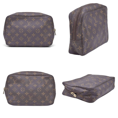 $520 1985 LOUIS VUITTON Monogram Trousse Toilette 23 Cosmetic Pouch Brown 855 CONSIGNMENT