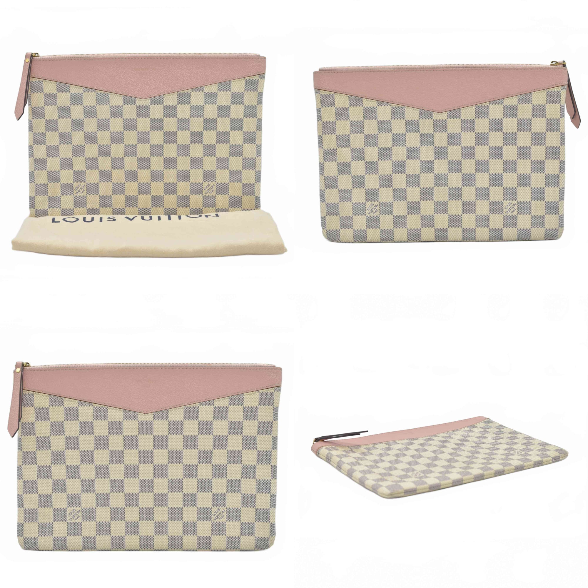 $745 2020 Louis Vuitton Daily Clutch Damier Azur TN0230