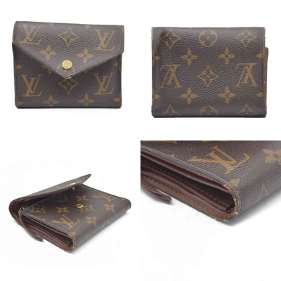 Louis Vuitton Monogram Portefeuille Victorine Trifold Wallet Brown