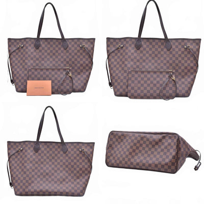 $2310 USA 2019 Louis Vuitton Damier Ebene Neverfull GM with Pouch 10021271 SD4119