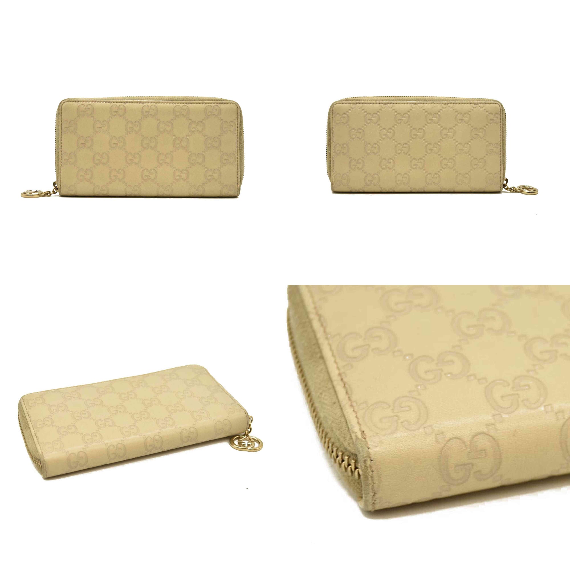 Gucci  Guccissima Large Twins Zip Around Off White $660