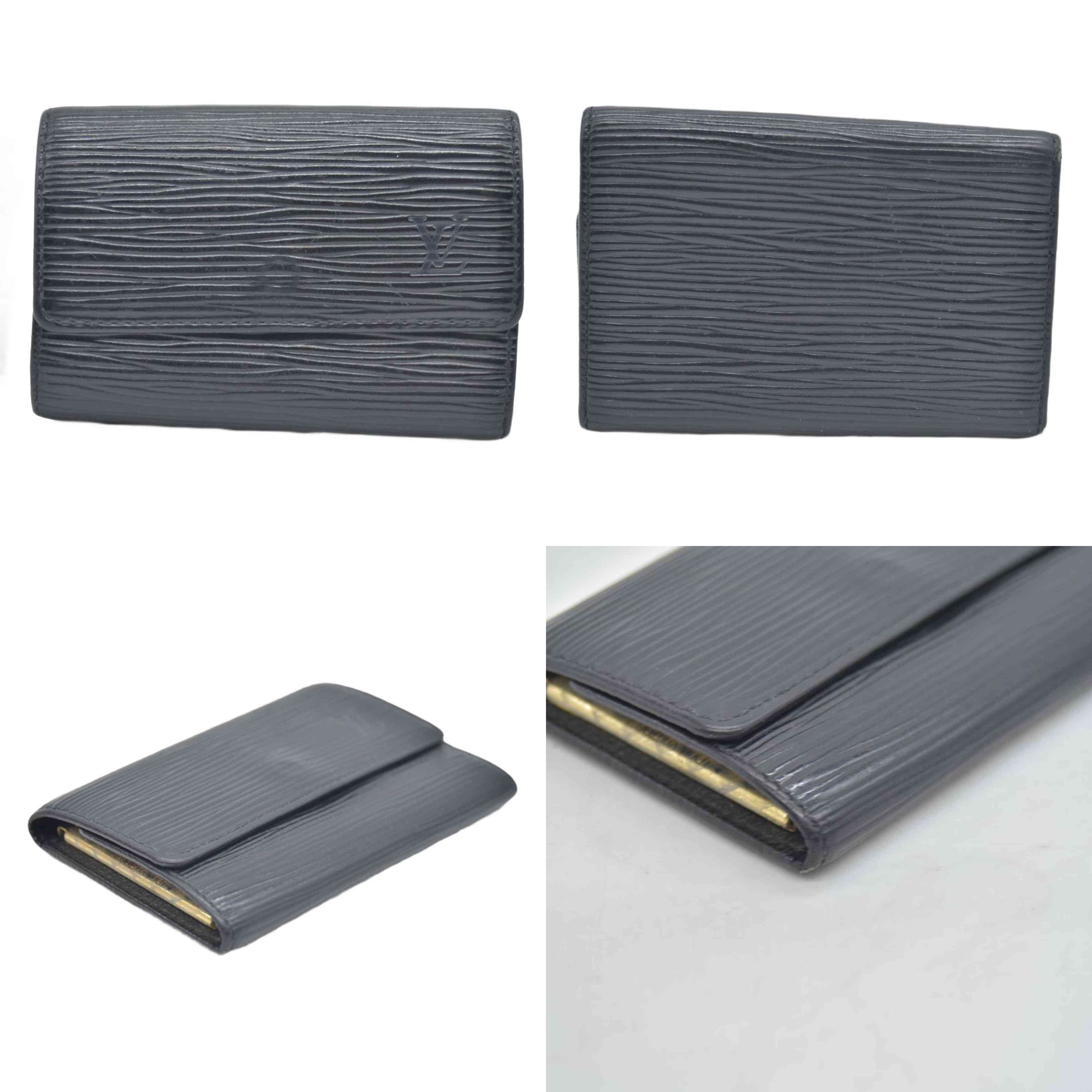 $445 Louis Vuitton Epi 6 Key Multicles Key Holder Black CA0043