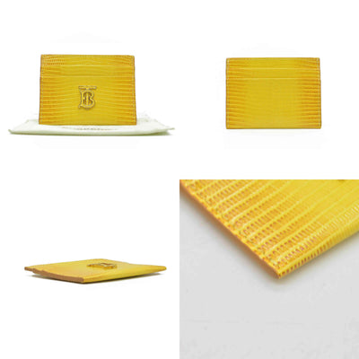 Burberry embossed leather tb card case Yellow CONSIGNMENT