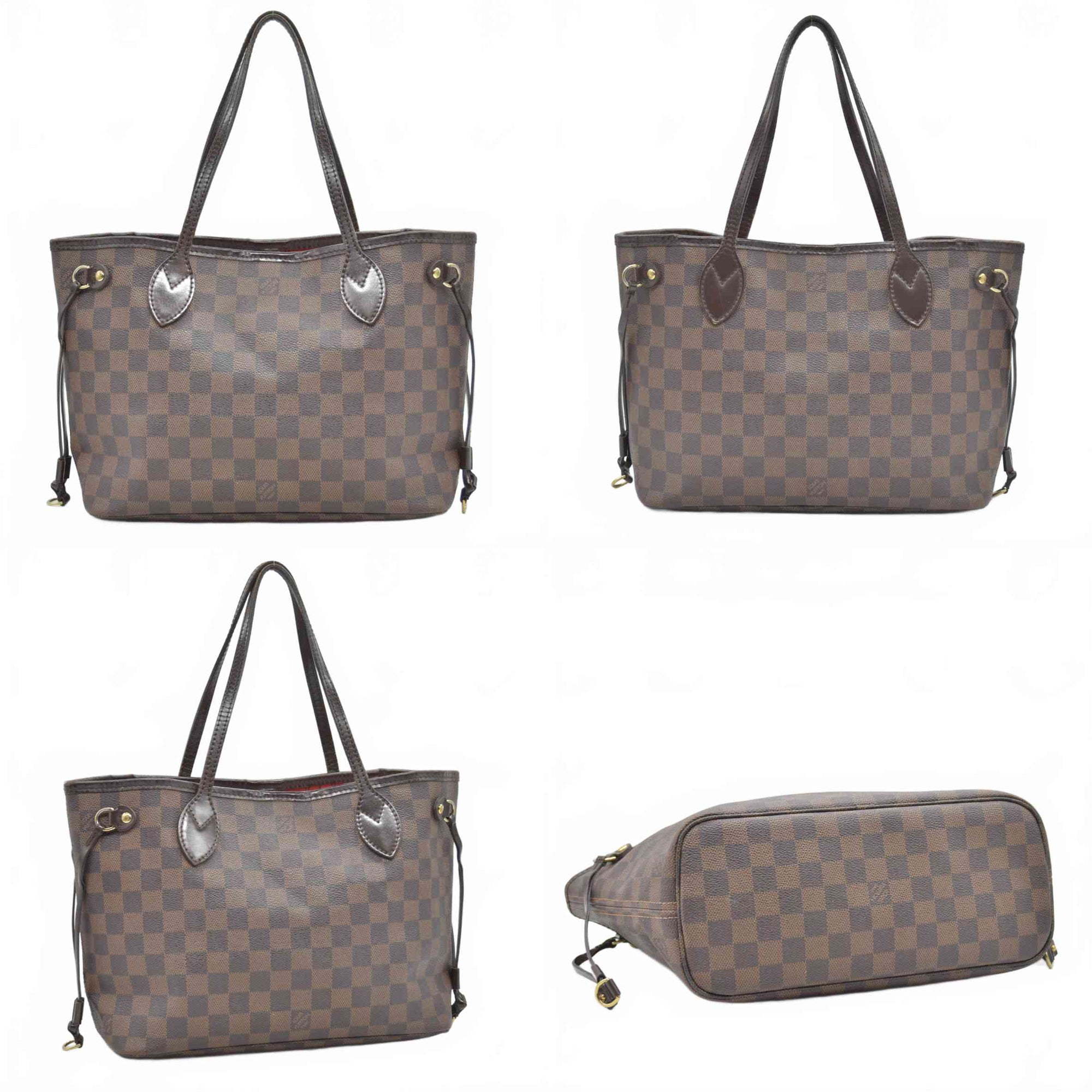 $2160 2009 Louis Vuitton LV Tote Bag Neverfull PM Brown Damier VI1099