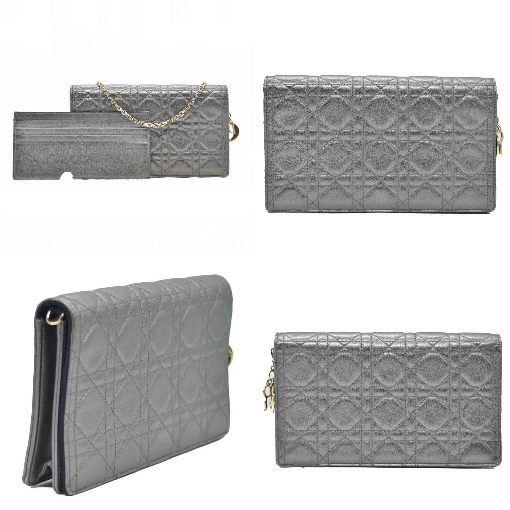 $2400 Christian Dior Cannage Lady Convertible Clutch