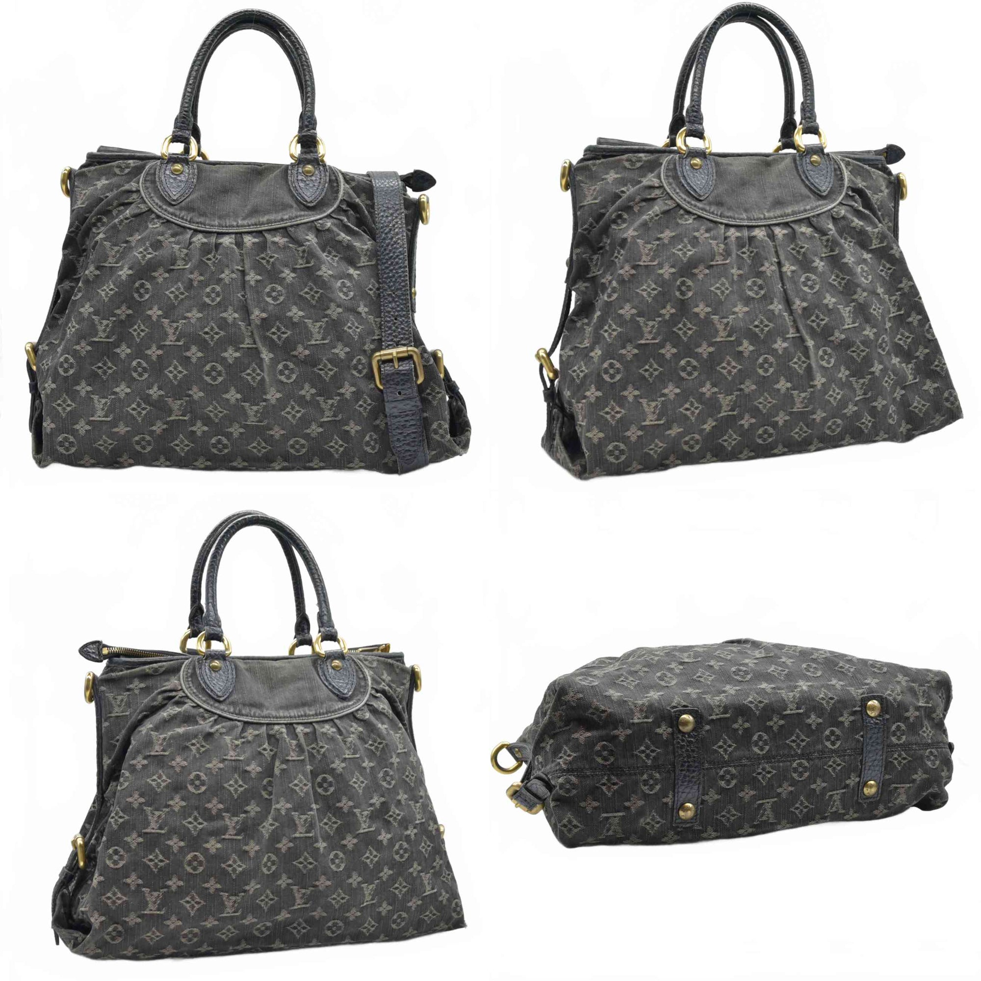 $1965 2007-2009  Louis Vuitton Denim Neo Cabby MM Black