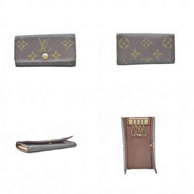 $345 Louis Vuitton Monogram Multicles 4 Ring Key Case Brown SD0030 CONSIGNMENT