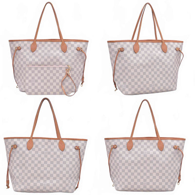 $2240 2019 Louis Vuitton Damier Azur Neo Neverfull MM Rose Ballerine FL0169