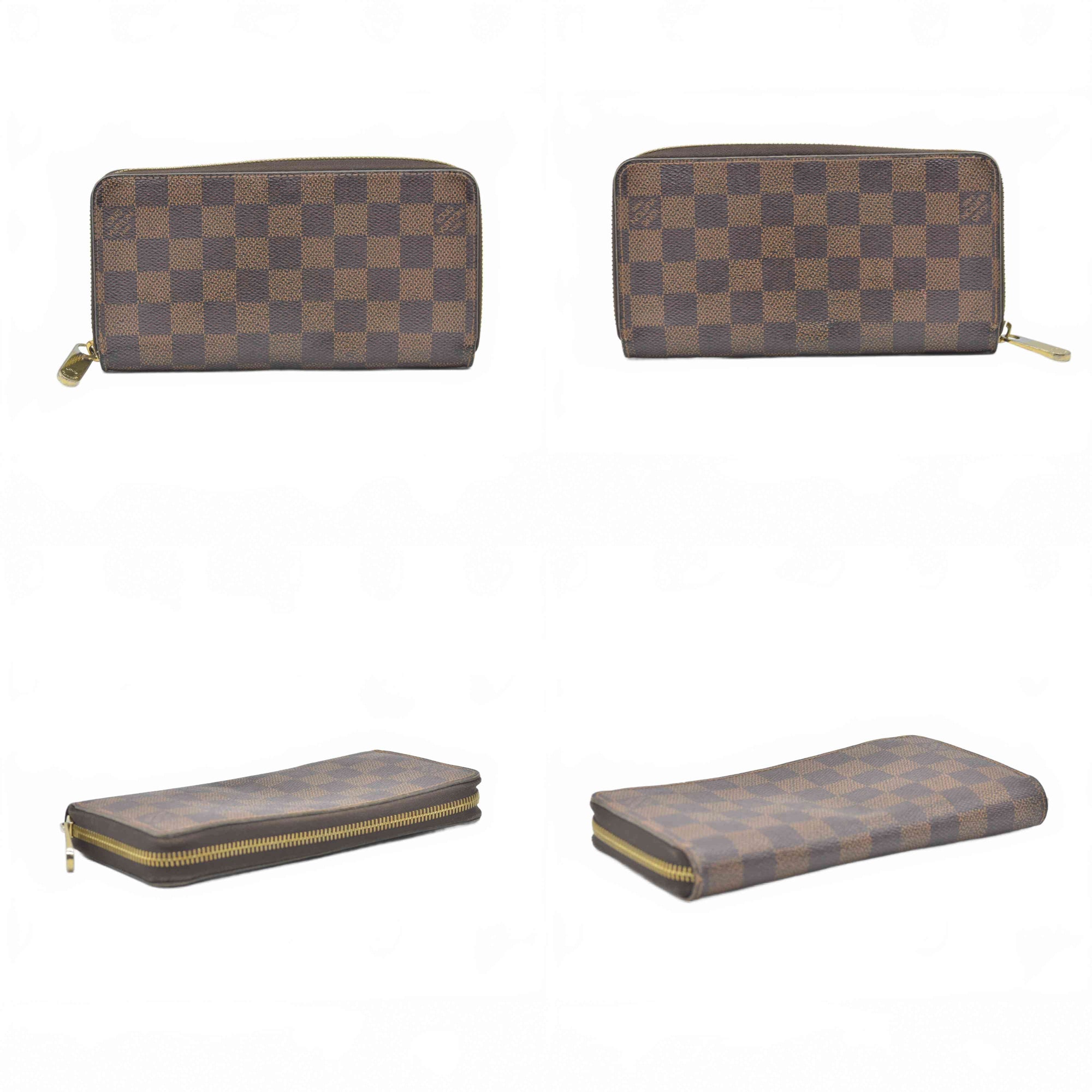 $915 2018 Louis Vuitton Damier Ebene Zippy Wallet GI0198