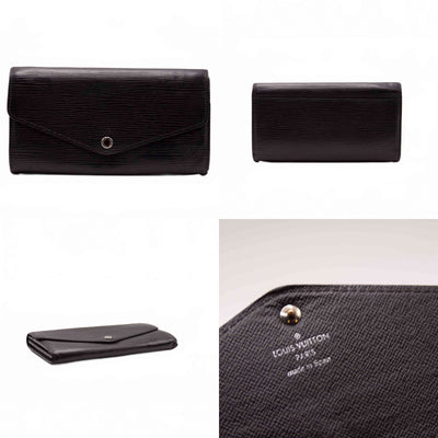 $865 2017 Louis Vuitton Epi Portefeiulle Sarah Long Bifold Wallet Black CA2127