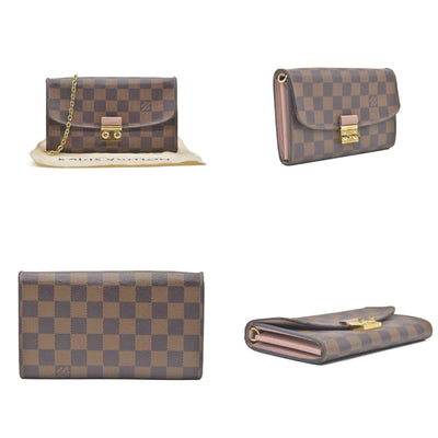$1300 Louis Vuitton Damier Ebene Croisette Wallet on Chain