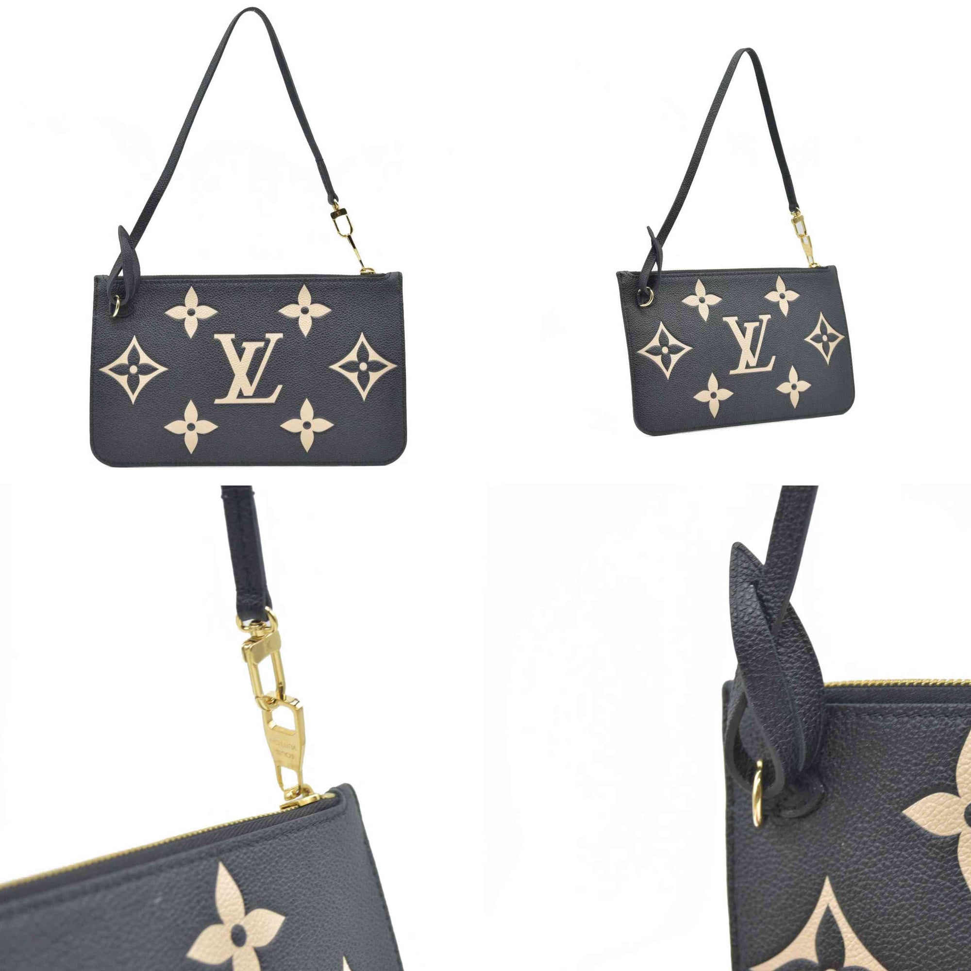 $2710 Louis Vuitton Monogram Empreinte Bicolor Neverfull MM GM Pochette