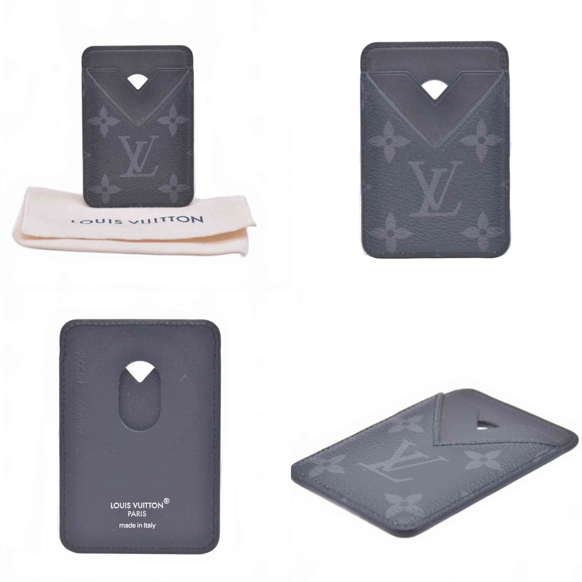 $445 2025 Louis Vuitton Monogram Eclipse Magsafe Card Holder NE2215 10020679