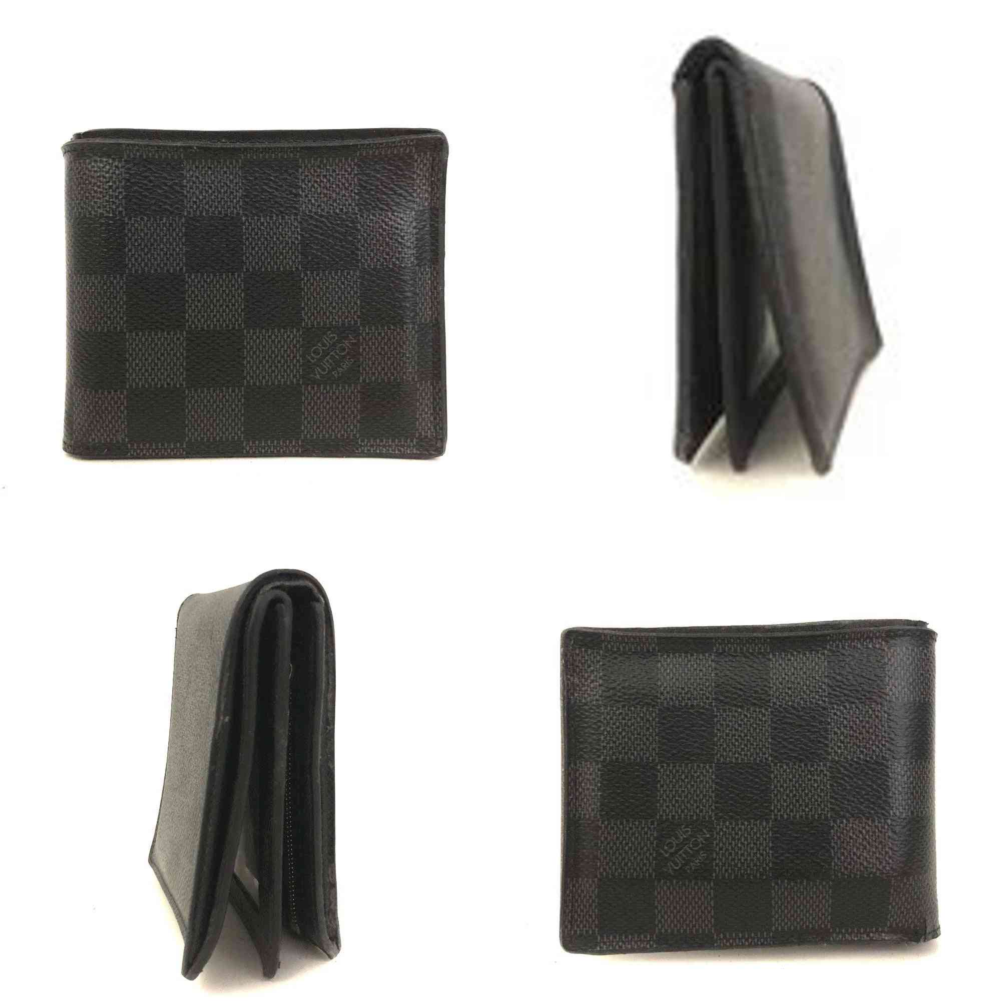 $750 Louis Vuitton Damier Graphite Portefeiulle Amerigo NM Bifold Wallet RA1200