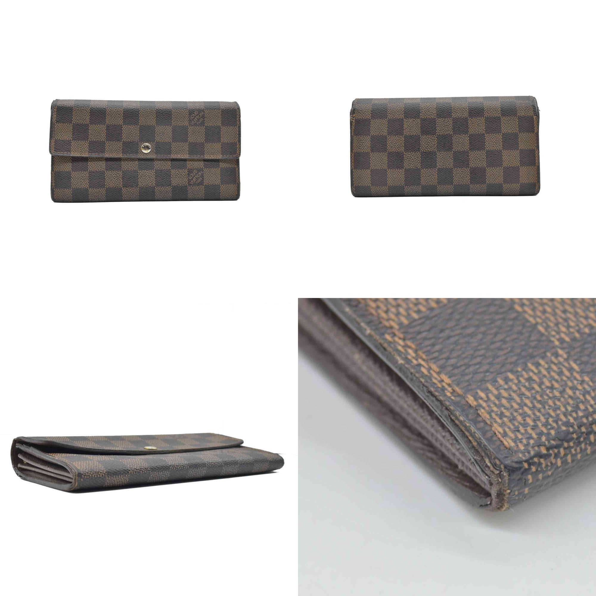 $725 Louis Vuitton Damier Ebene Sarah Wallet CONSIGNMENT CA4008