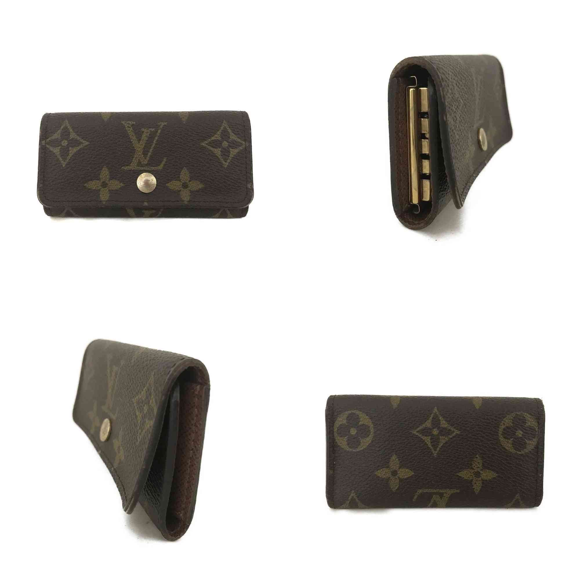 $345 Louis Vuitton Monogram Multicles 4 Ring Key Case Brown