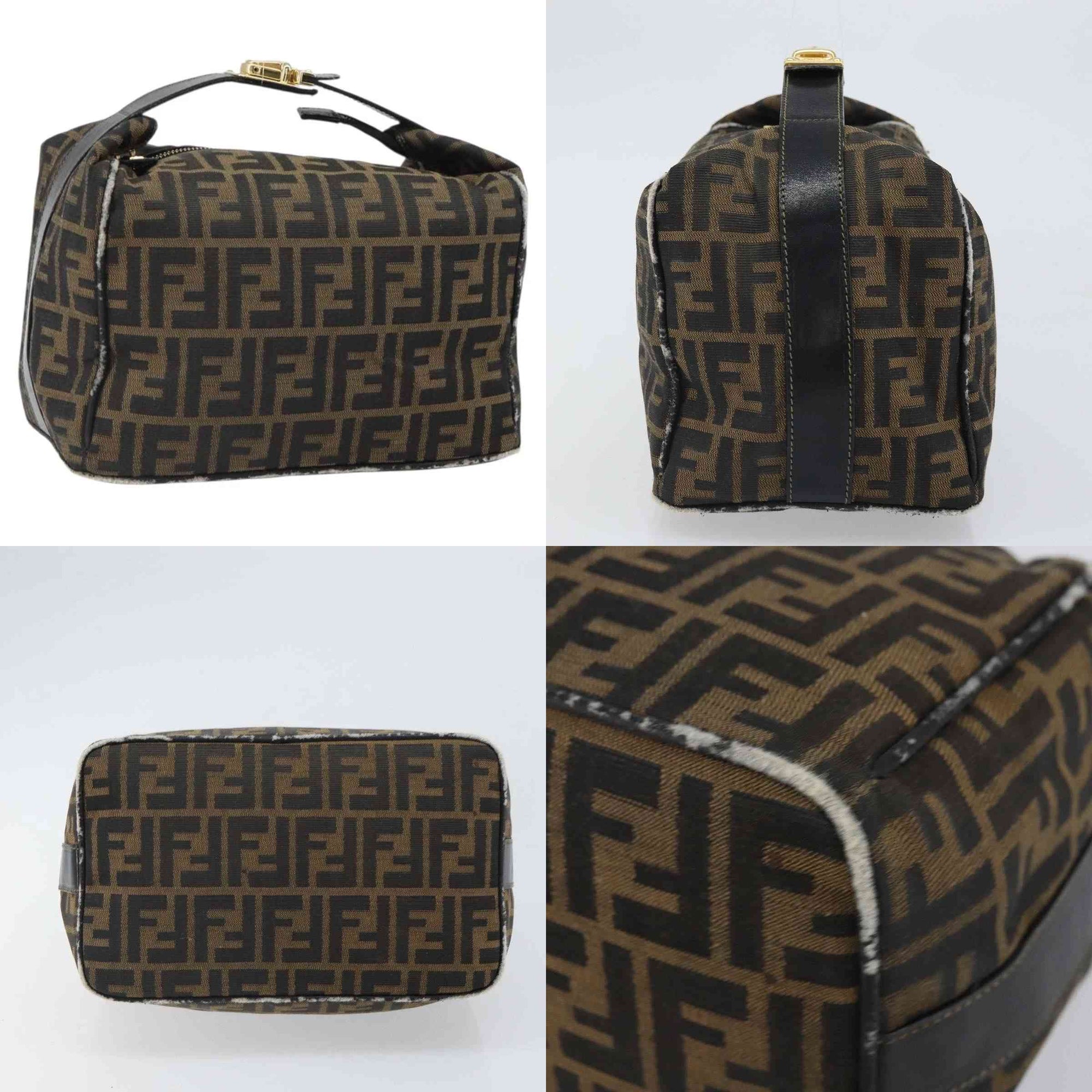 $980 2004 Fendi Zucca Canvas Vanity Hand Bag 2305-8BR465-019