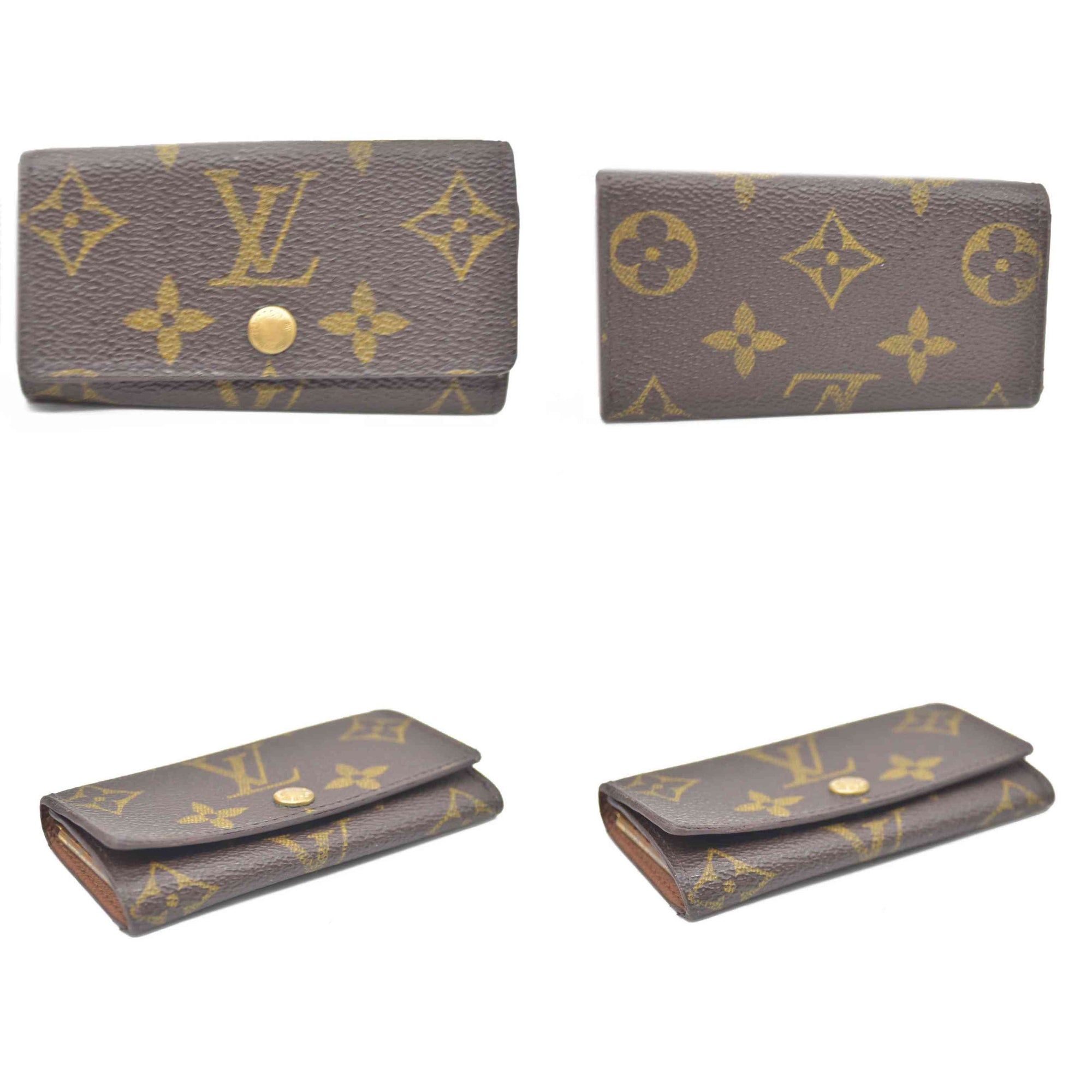 Louis Vuitton Monogram Multicles 4 Ring Key Case Brown TH0959