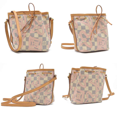 Louis Vuitton Damier Azur Tahitienne Nano Noe Rose Ballerine AR0187