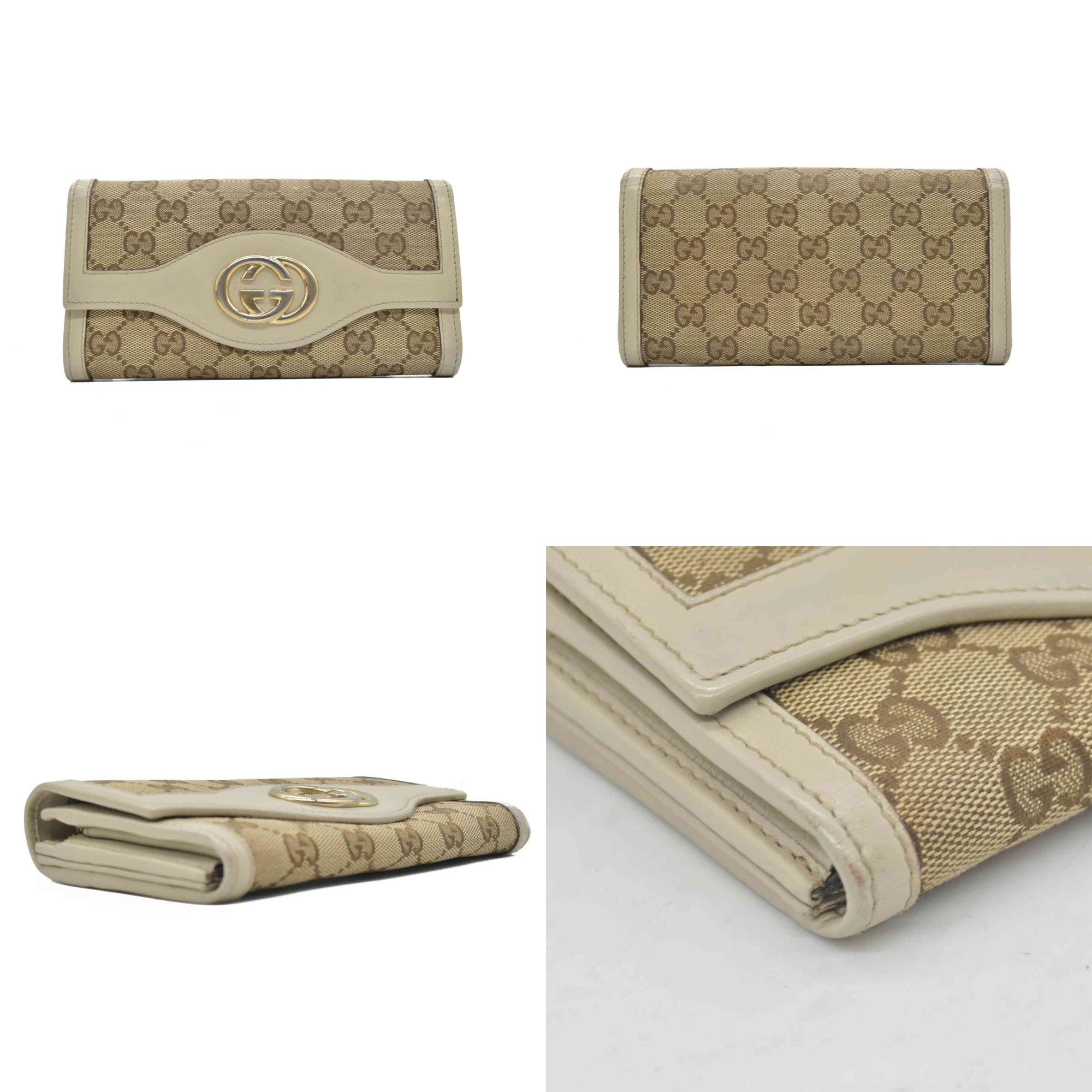 Gucci Monogram Sukey Continental Wallet Champagne CONSIGNMENT