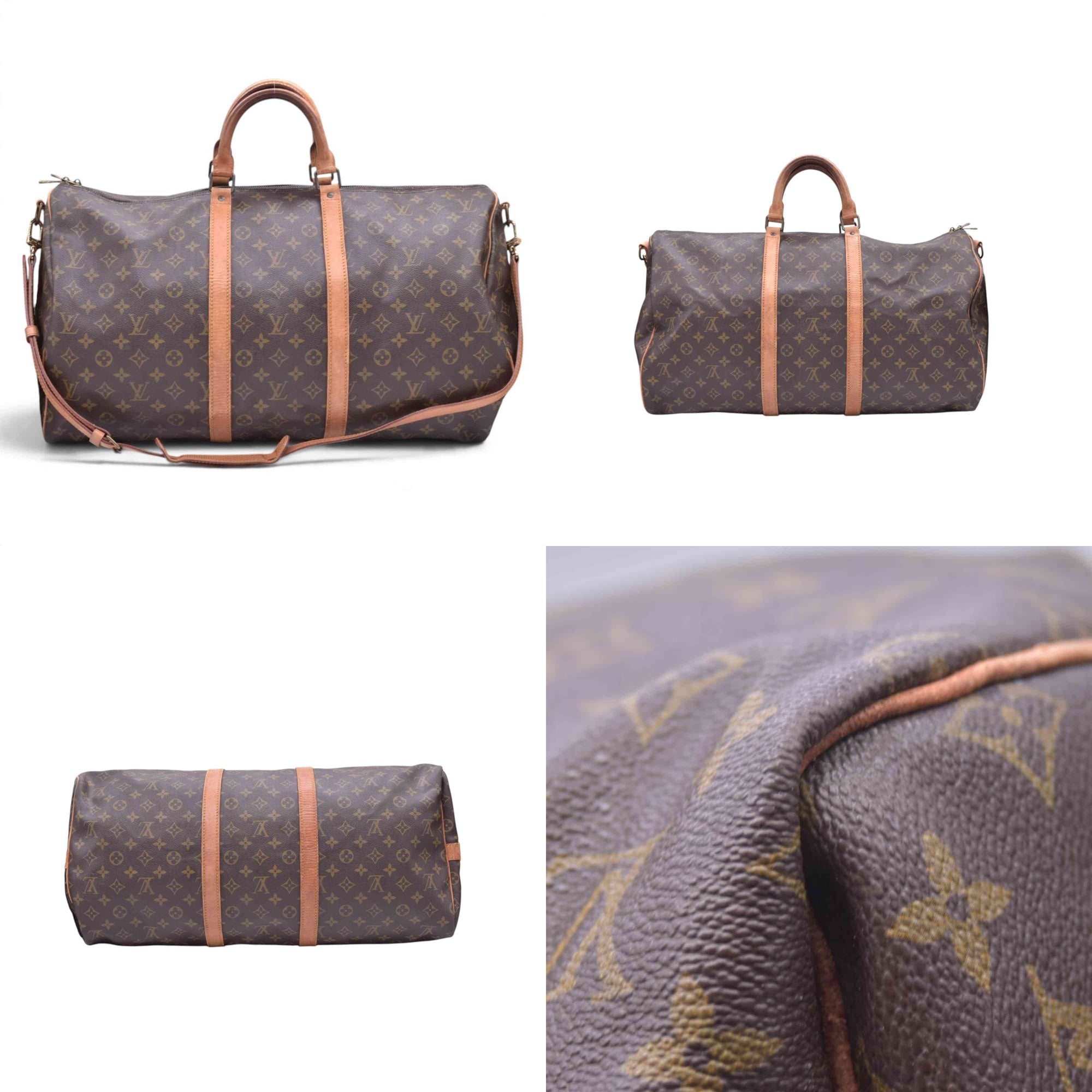 $2200 LOUIS VUITTON Monogram Keepall Bandouliere 55 Duffel Bag SD954 CONSIGNMENT 10021419