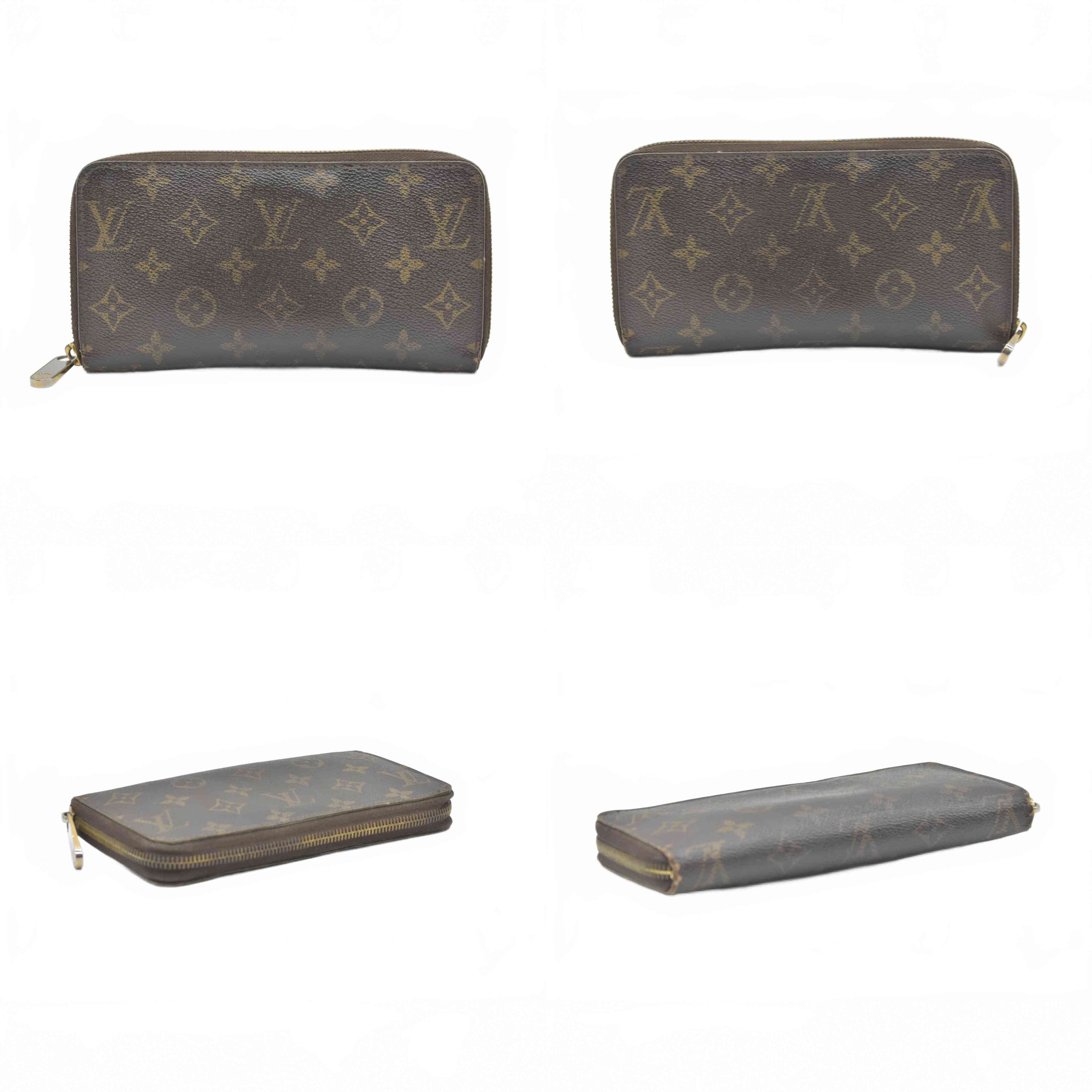 $915 2010 LOUIS VUITTON Monogram Zippy Wallet Brown CA2130