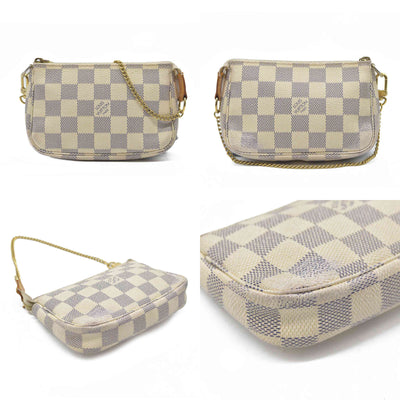 $825 Louis Vuitton  Damier Azur Mini Pochette Accessories FL0027