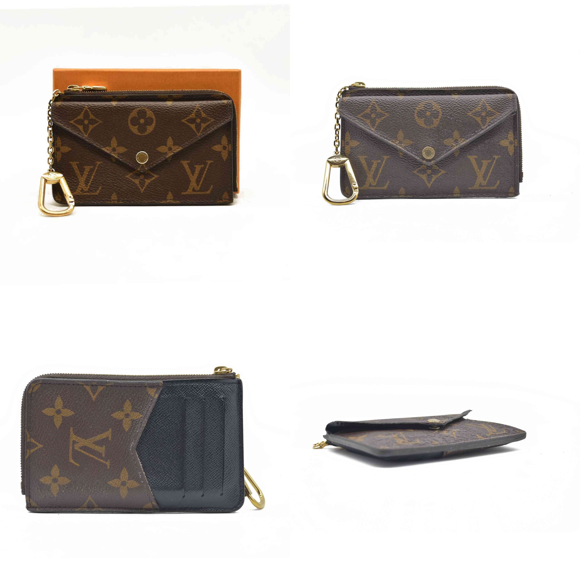 Louis Vuitton  Monogram Recto Verso Card Holder Black RFID Damaged