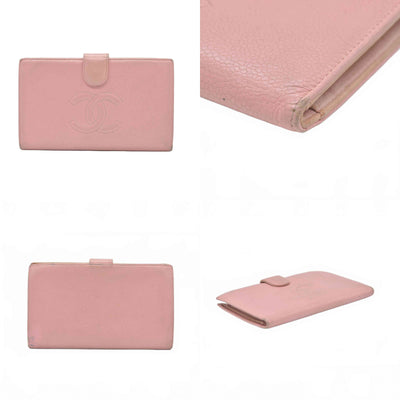 $625 Chanel Caviar Timeless CC French Wallet Pink